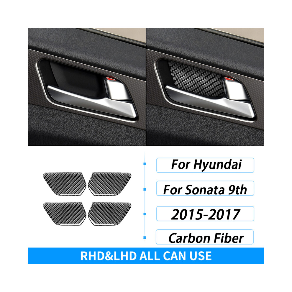 (7) For Hyundai Sonata 9Th 2015-2017 Carbon Fiber Gear Shift Window Lift Cd Storage Box Panel Suit Car Interior Decoration 9160443712890