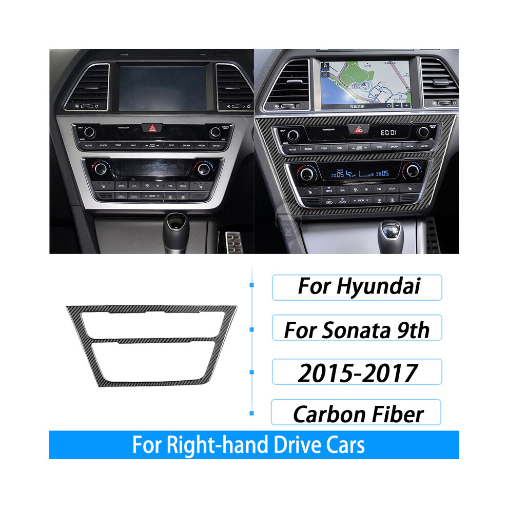 (9) For Hyundai Sonata 9Th 2015-2017 Carbon Fiber Gear Shift Window Lift Cd Storage Box Panel Suit Car Interior Decoration 9160443721731