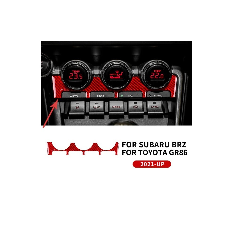 (Down For Rhd) Real Soft Carbon Fiber Sticker For Subaru Brz Toyota Gr86 2021 2022 2023 2024 Interior Trim For Rhd Lhd Decorative Red 9160443710995