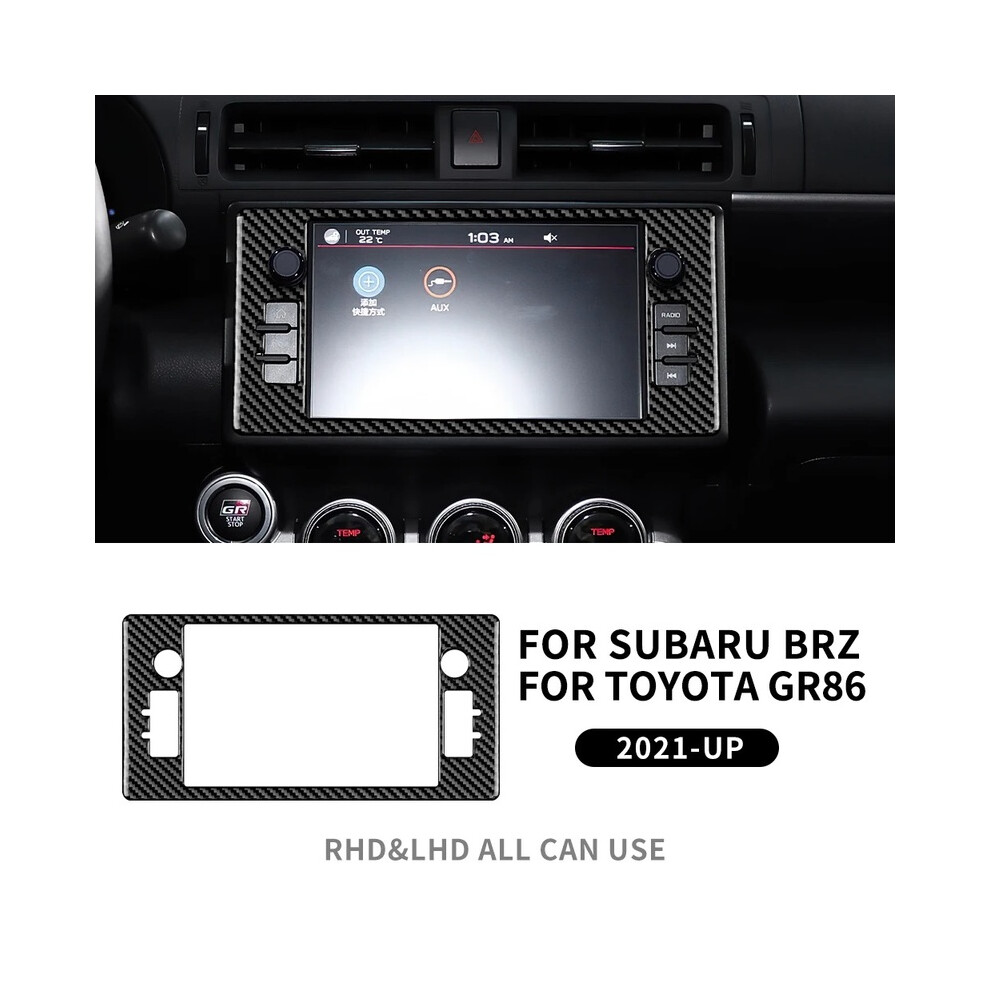 (Navigation Panel Bk, For Rhd) Real Soft Carbon Fiber Sticker For Subaru Brz Toyota Gr86 2021 2022 2023 2024 Interior Trim For Rhd Lhd Decorative 9160443718601