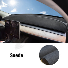 (Suede) Suede Leather Dashmat Car Dashboard Cover Pad Dash Mat SunShade Carpet Accessories For Tesla Model 3 Model Y 2017-2021