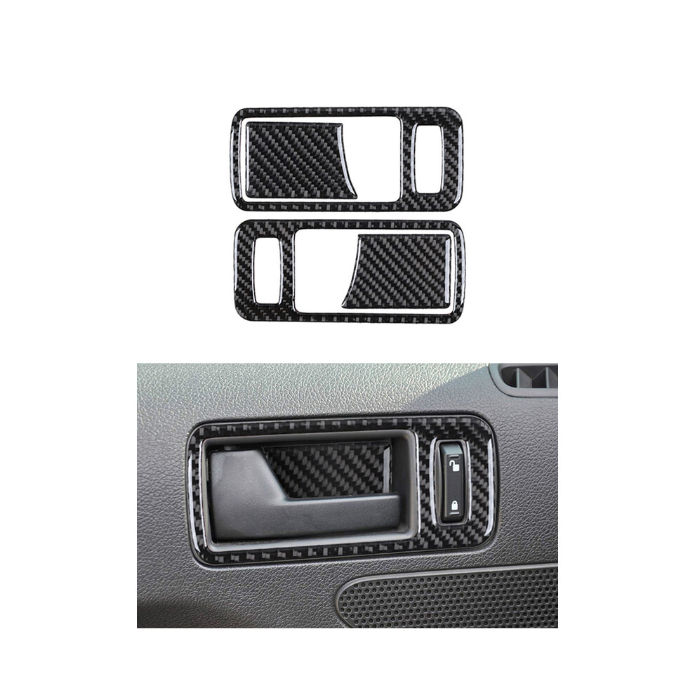 (Door Handle 4Pcs) Automotive Carbon Fiber Stickers Are Suitable For Ford Mustang 2009, 2010, 2011, 2012, 2013 Automotive Interior Black 9160443712685