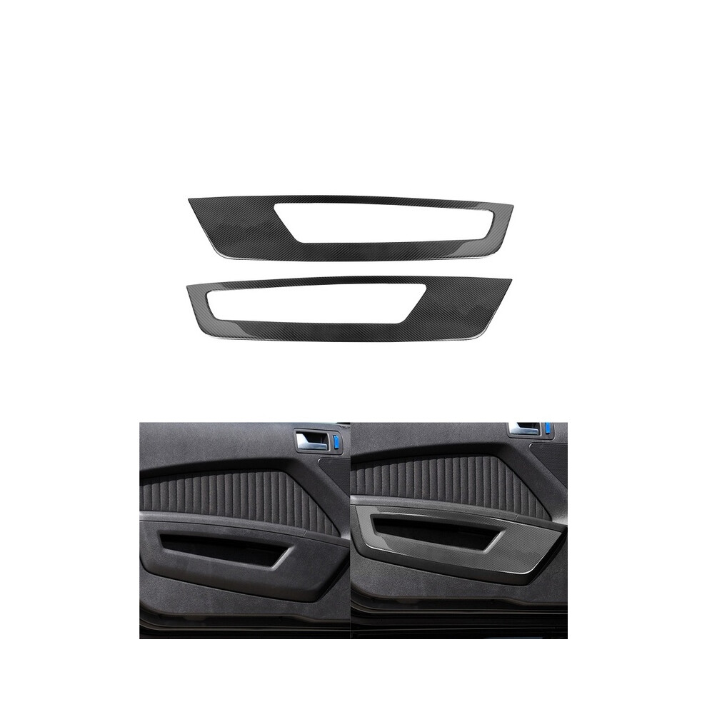 (Front Door Panel) Automotive Carbon Fiber Stickers Are Suitable For Ford Mustang 2009, 2010, 2011, 2012, 2013 Automotive Interior Black 9160443726231