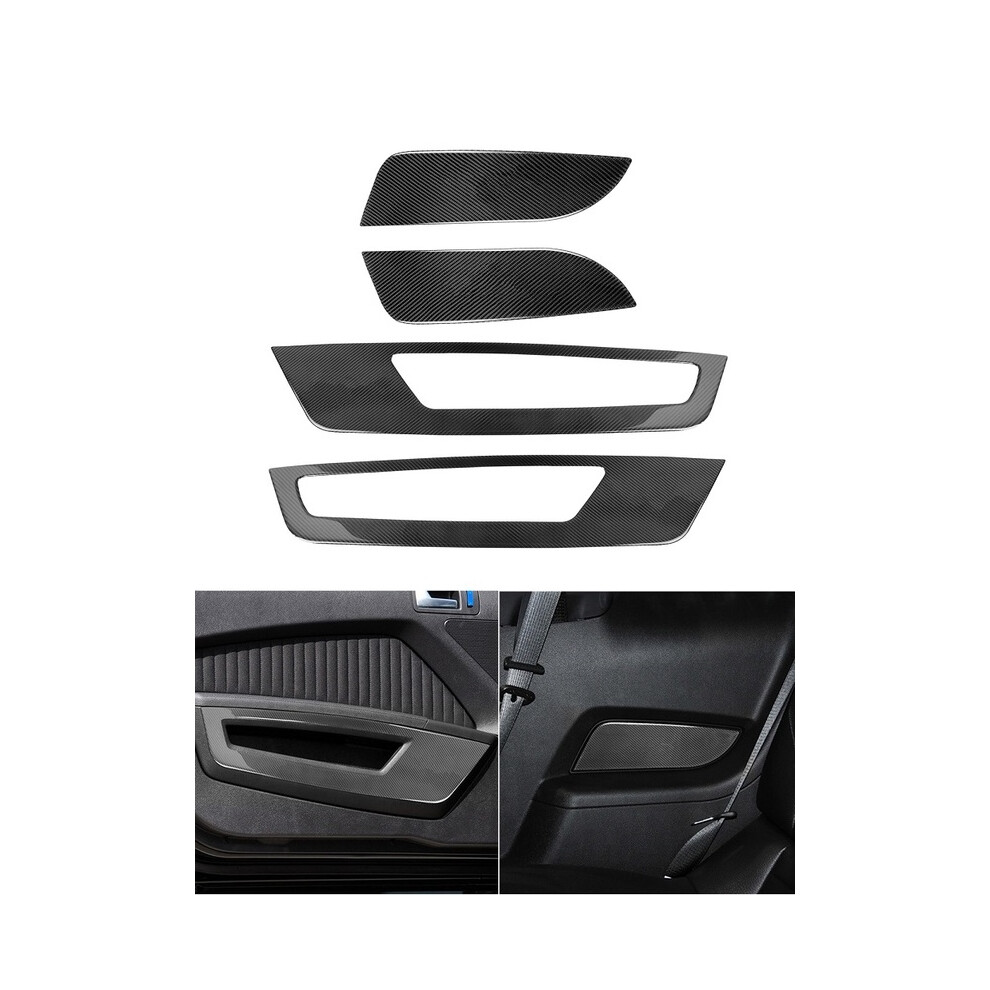 (Door Panel 4Pcs) Automotive Carbon Fiber Stickers Are Suitable For Ford Mustang 2009, 2010, 2011, 2012, 2013 Automotive Interior Black 9160443727849