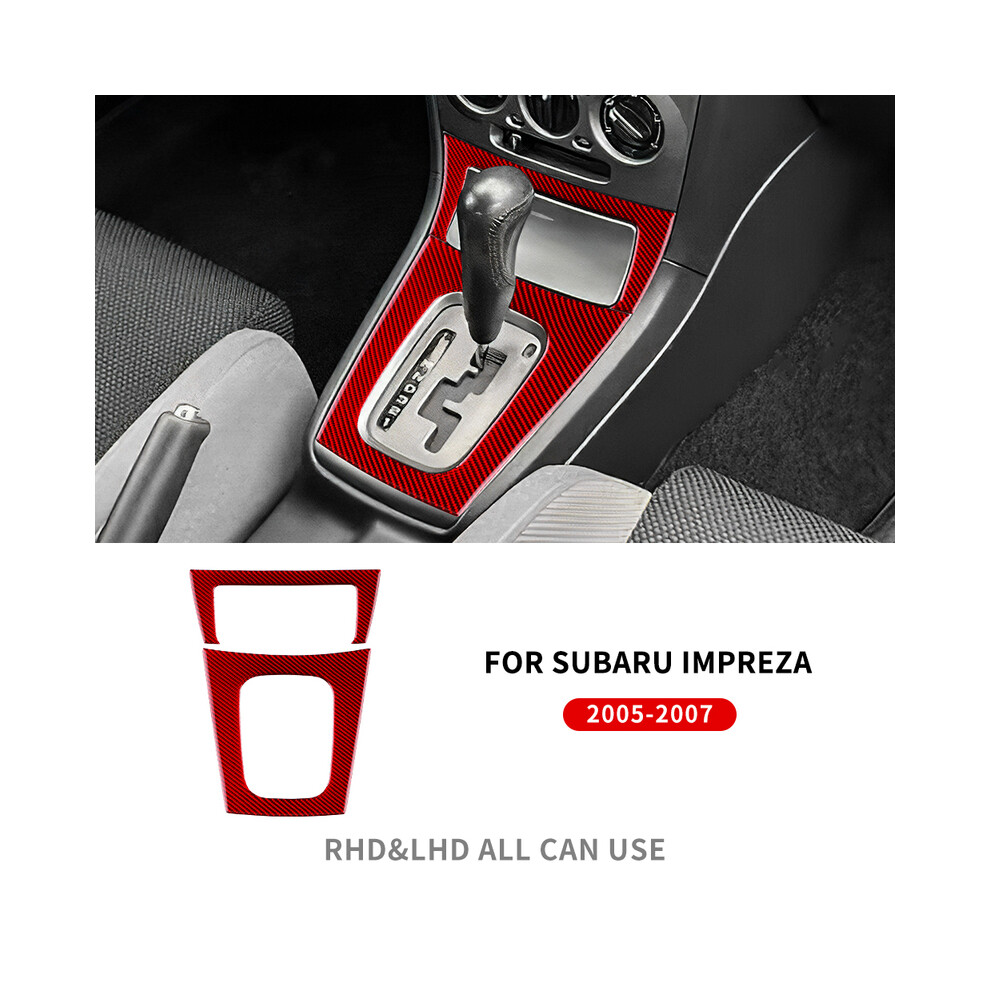 (Lhd Rhd Outer ) For Subaru Impreza 2005 2006 2007 Gear Shift Panel Real Soft Carbon Fiber Sticker Interior Accessories Red 9160443719868