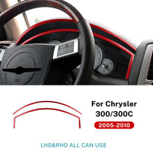 (Red Carbon) Speedometer Dashboard Frame Real Soft Carbon Fiber Sticker for Chrysler 300 300C 2005 2006 2007 2008 2009 2010 Accessories