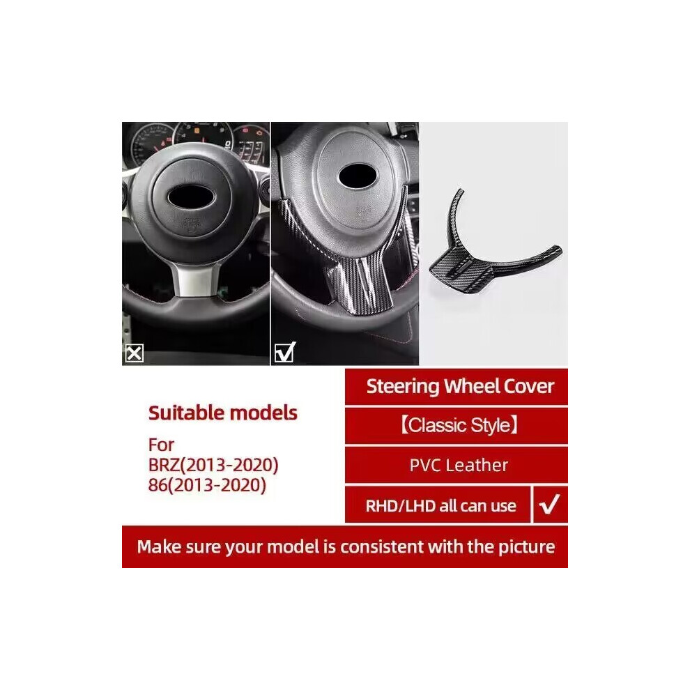 (Steering Wheel cover) TPIC For Subaru BRZ Toyota 86 Carbon Fiber Leather Gear Shift Knob Cover Sticker Interior Trim Mouldings Car Accessories-image-OPC-PGD6XD9-NEW