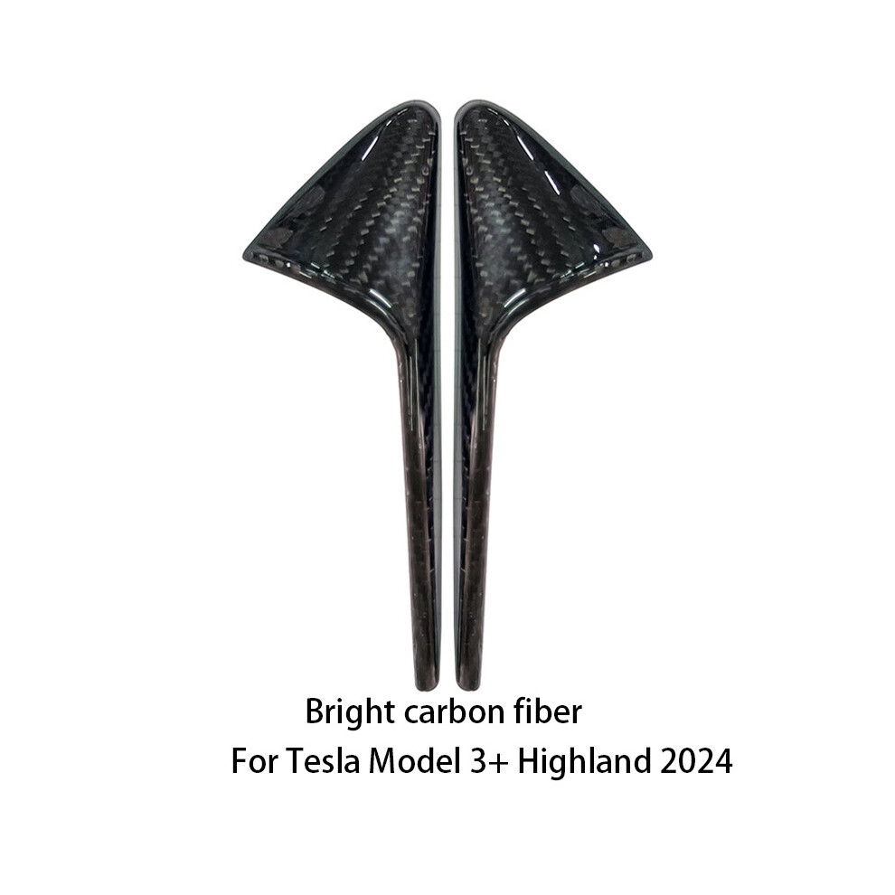 (Bright Carbon Fiber) Real Carbon Fiber Side Camera Cover For Tesla Turn Signal Trim Cover Exterior Accessories 9160443721922