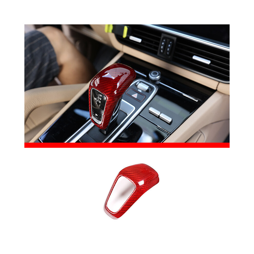 (style 21 Red) Real Carbon Fiber For Porsche Cayenne 2018-2023 Inner Door Central Control Gear Panel Cover Door Sill Trim Stickers-image-OPC-PGD6XM5-NEW