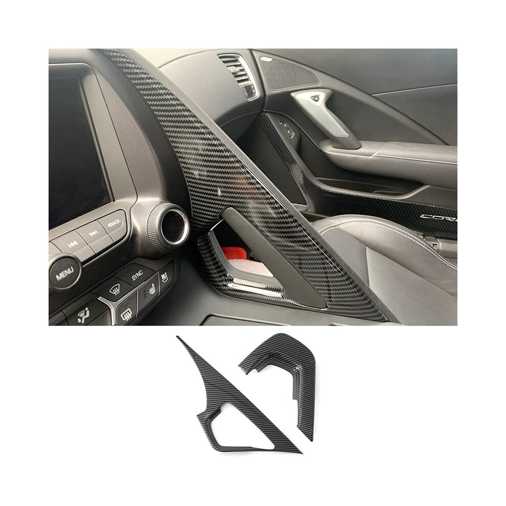 Central Control Armrest Cover Trim For Chevrolet Corvette C7 2014 2015 2016 2017 2018 2019 Accessories Abs Carbon Fiber 9160443724800