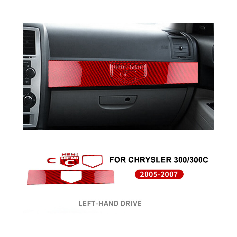 ( Carbon) Real Soft Carbon Fiber For Chrysler 300 300C 2005 2006 2007 Lhd Glove Box Handle Co-Pilot Dashboard Panel Trim Strip Red 9160443725807