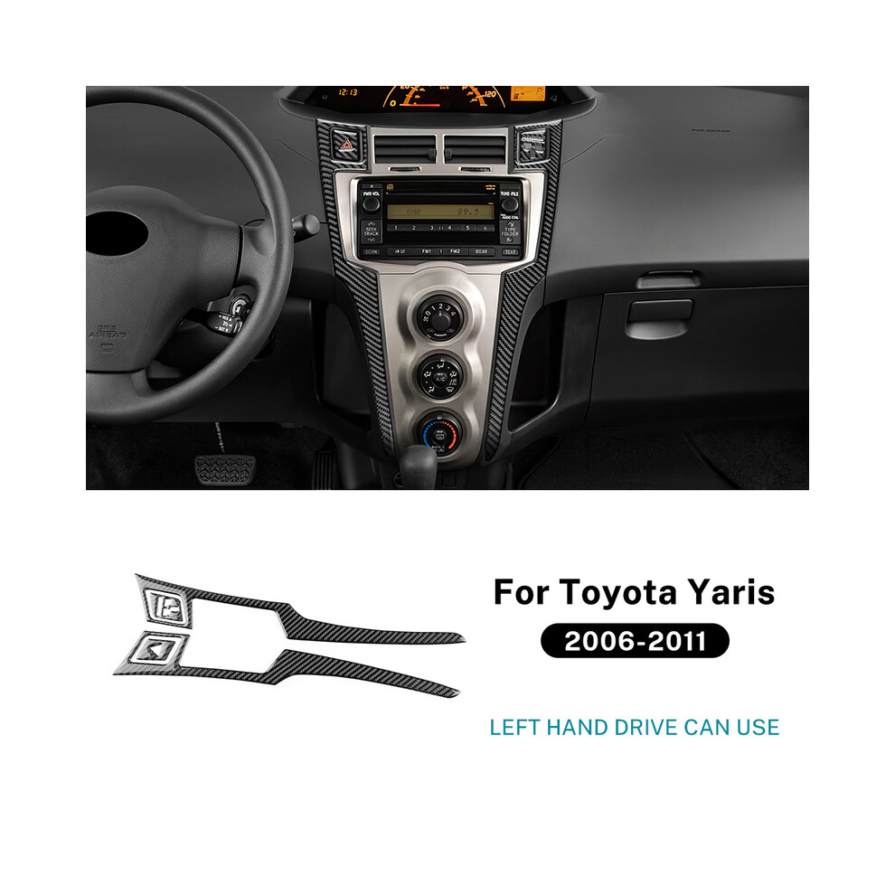 (For Lhd Outer ) For Toyota Yaris 2006 2007 2008 2009 2010 2011 Real Soft Carbon Fiber Sticker Lhd Rhd Car Central Control Cd Ac Knob Black 9160443720017