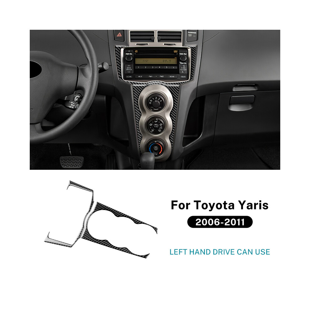 (For Lhd Inner ) For Toyota Yaris 2006 2007 2008 2009 2010 2011 Real Soft Carbon Fiber Sticker Lhd Rhd Car Central Control Cd Ac Knob Black 9160443716003