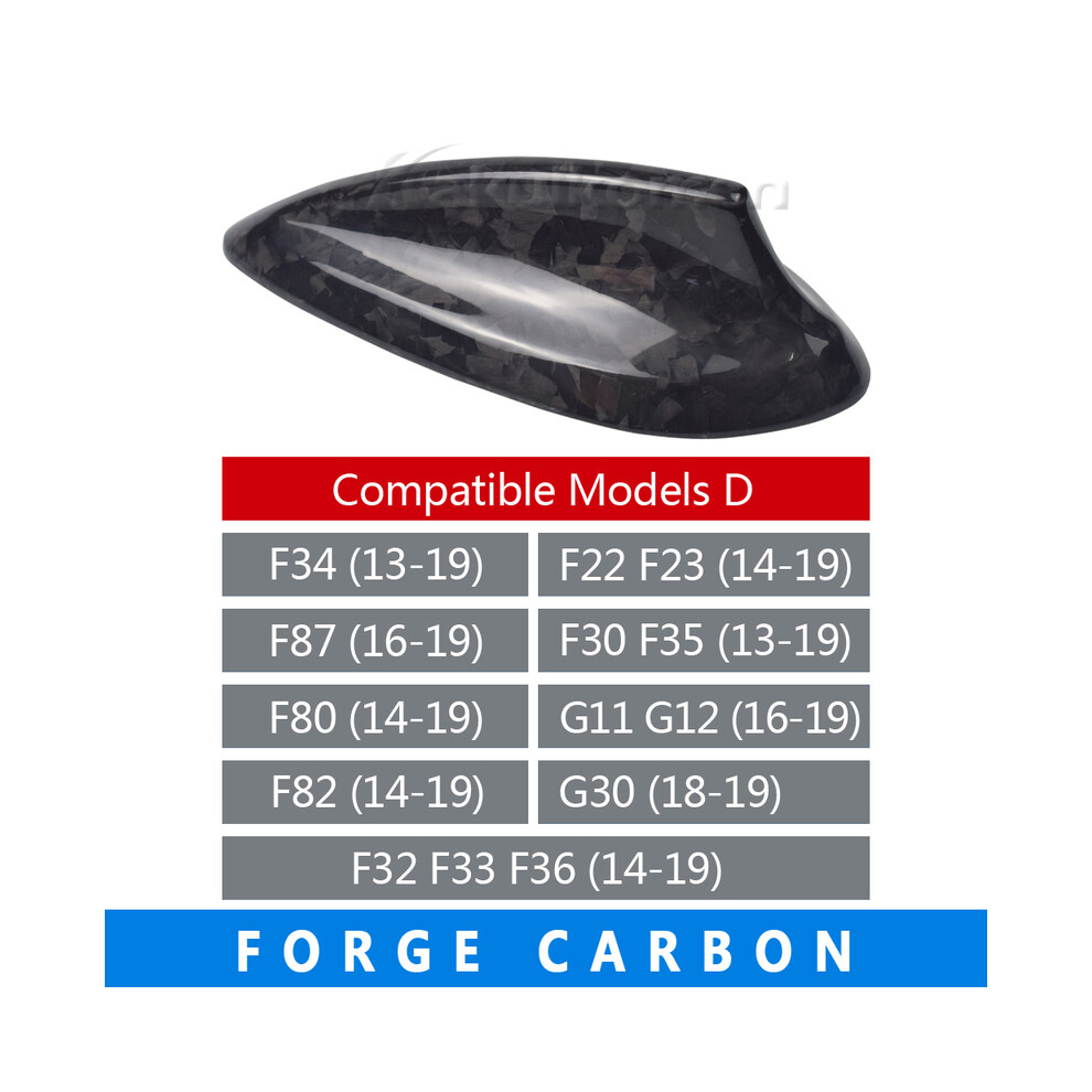 (Model D-Forge) Real Carbon Fiber Shark Fin Antenna Cover For Bmw E90 E92 F20 F30 F10 F34 G30 G20 F15 F16 F21 F45 F46 F01 F02 Antenna 9160443717000