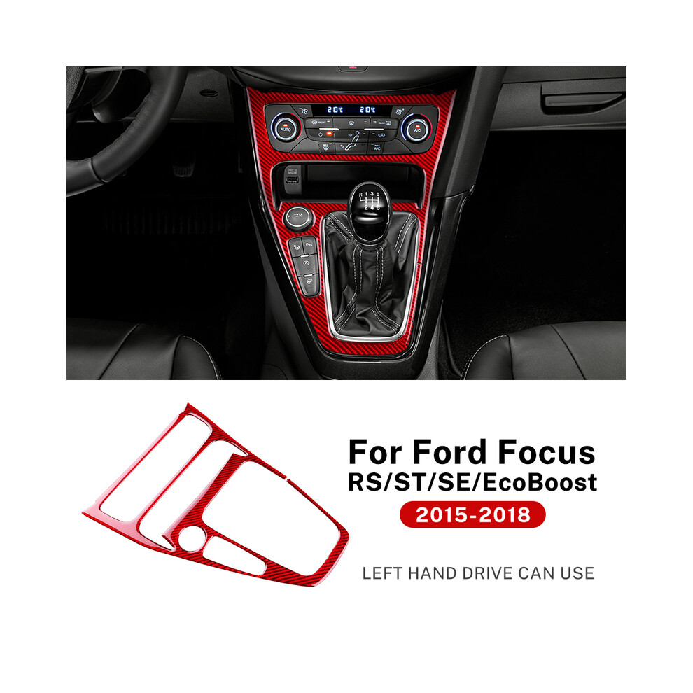 (For Lhd Carbon) Real Soft Carbon Fiber Sticker For Ford Focus Se Rs St Ecoboost 2015 2016 2017 2018 Lhd Rhd Car Central Control Gear Red 9160443718427