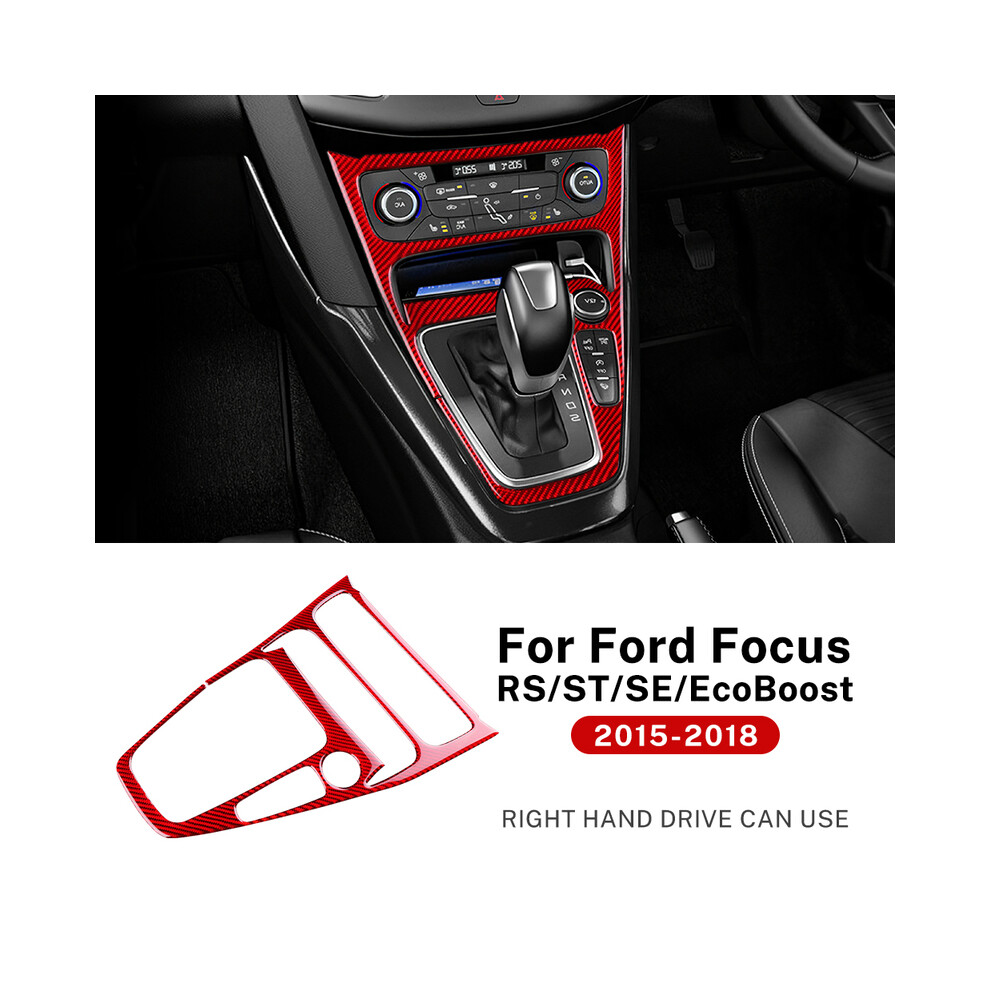 (For Rhd Carbon) Real Soft Carbon Fiber Sticker For Ford Focus Se Rs St Ecoboost 2015 2016 2017 2018 Lhd Rhd Car Central Control Gear Red 9160443718441