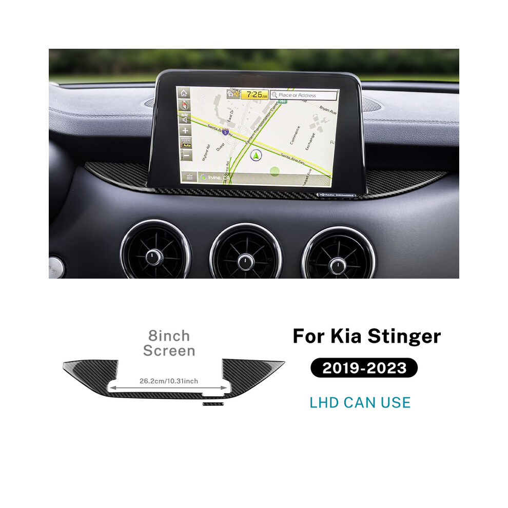 (Lhd 8Inch Display Bk) Real Soft Carbon Fiber Sticker For Kia Stinger 2019 2020 2021 2022 2023 Lhd Rhd Car Central Navigation Screen Trim 9160443718892