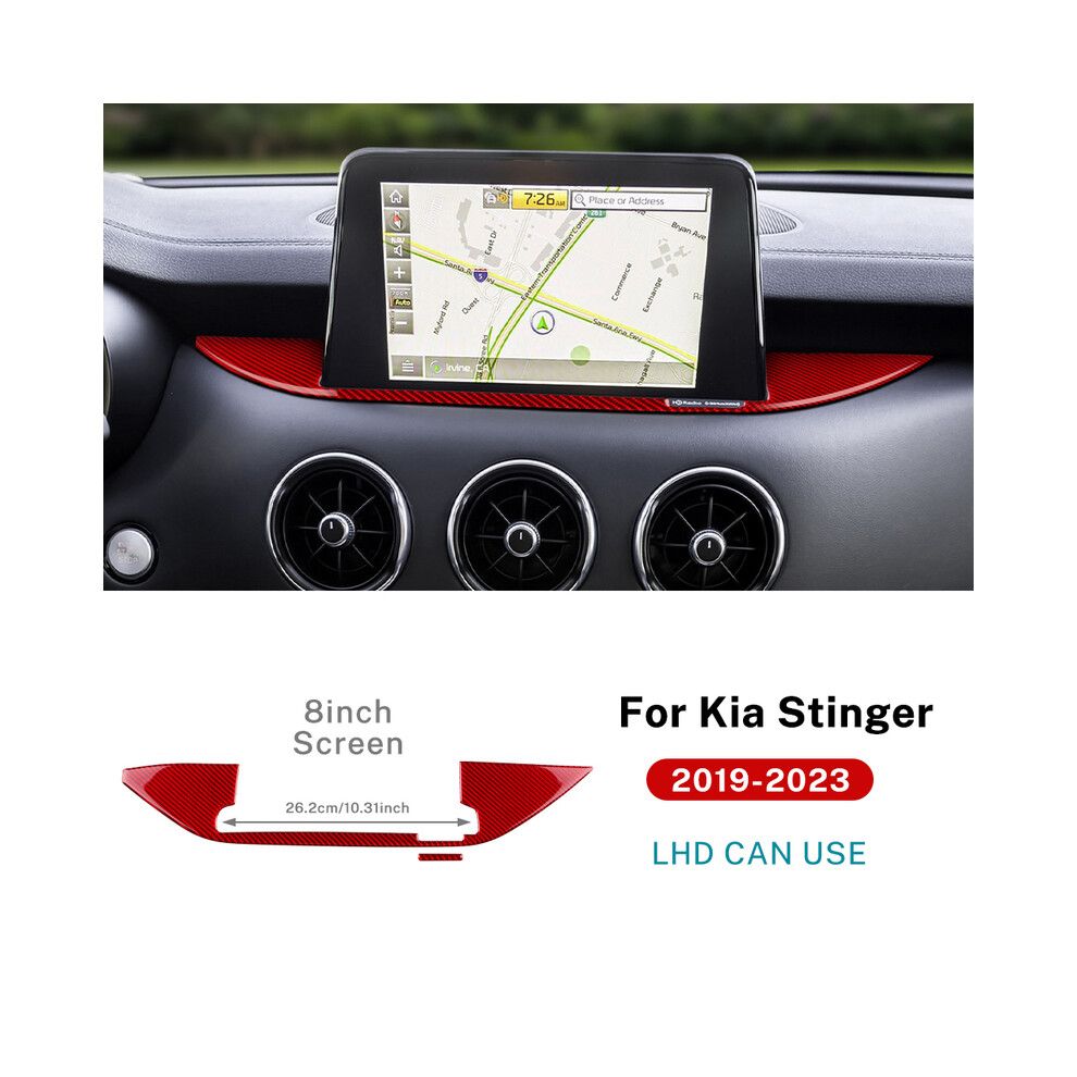 (Lhd 8Inch Display Rd) Real Soft Carbon Fiber Sticker For Kia Stinger 2019 2020 2021 2022 2023 Lhd Rhd Car Central Navigation Screen Trim 9160443718946