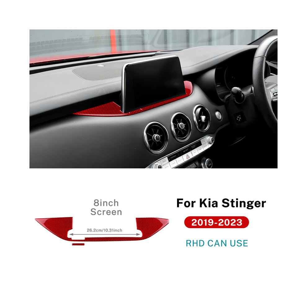 (Rhd 8Inch Display Rd) Real Soft Carbon Fiber Sticker For Kia Stinger 2019 2020 2021 2022 2023 Lhd Rhd Car Central Navigation Screen Trim 9160443718953