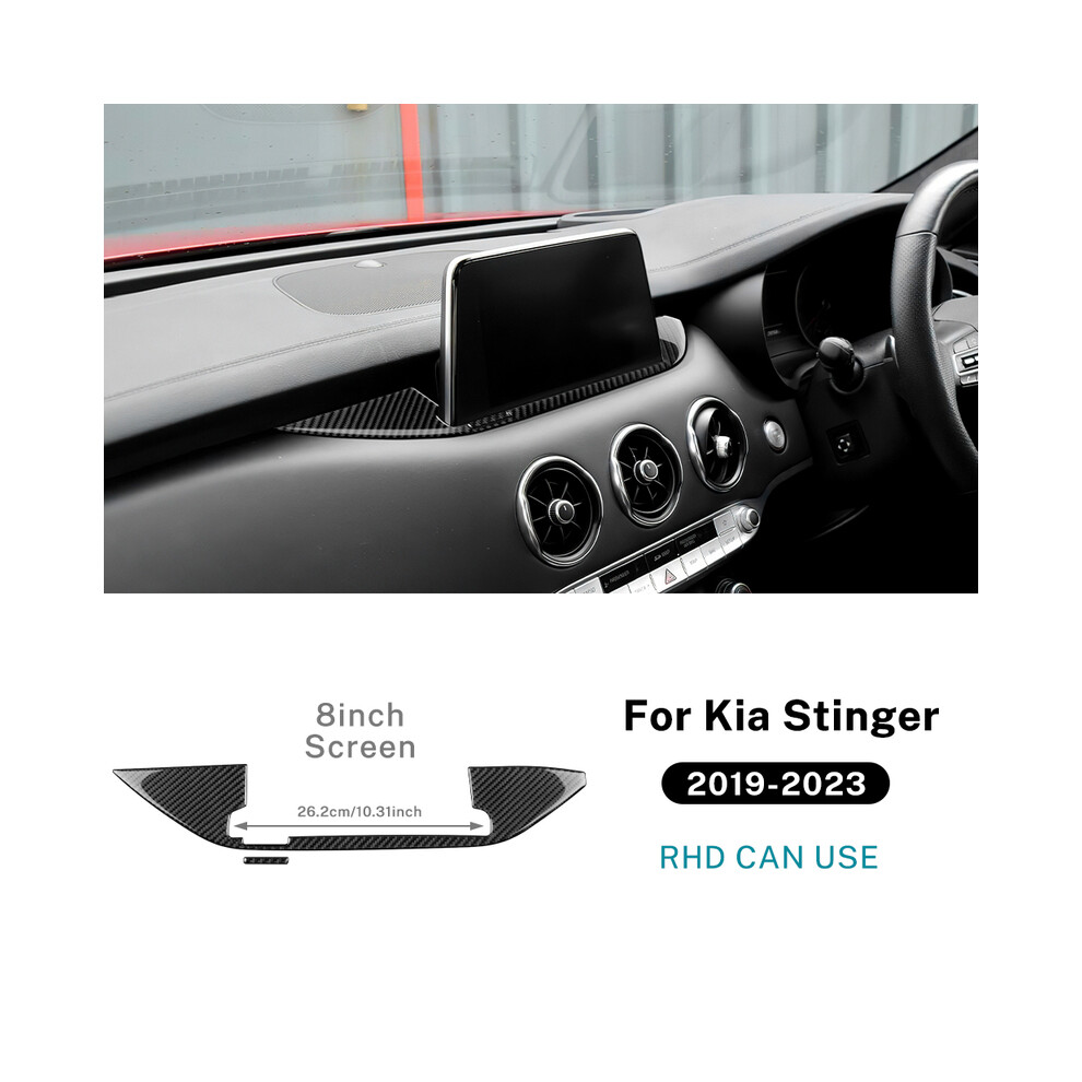 (RHD 8inch display BK) Real Soft Carbon Fiber Sticker For KIA Stinger 2019 2020 2021 2022 2023 LHD RHD Car Central Navigation Screen Trim-image-OPC-PGD6YGG-NEW