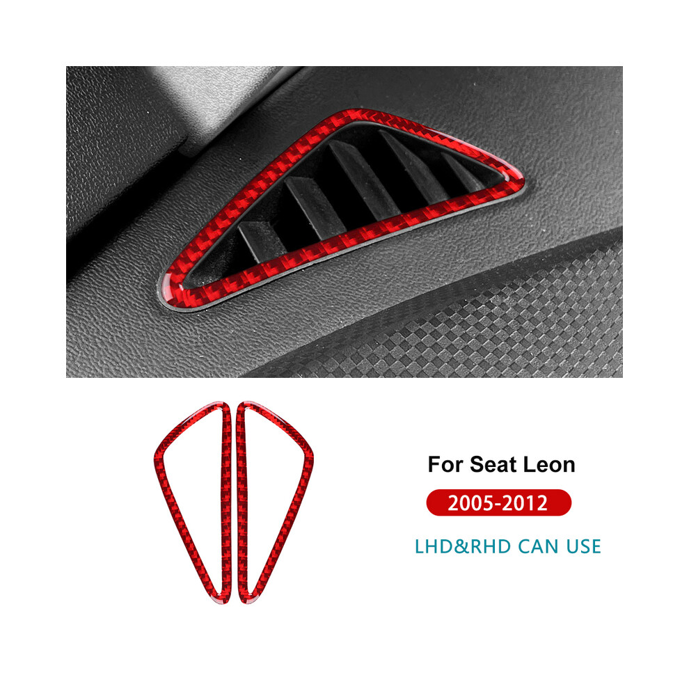 Photos - Other Electrical Equipment MAXPOWER  Real Soft Carbon Fiber Sticker For Seat Leon 2005 2006 2007 2008 2009  2011 2012 Car Air Outlet Instrument  2010(Red Carbon)