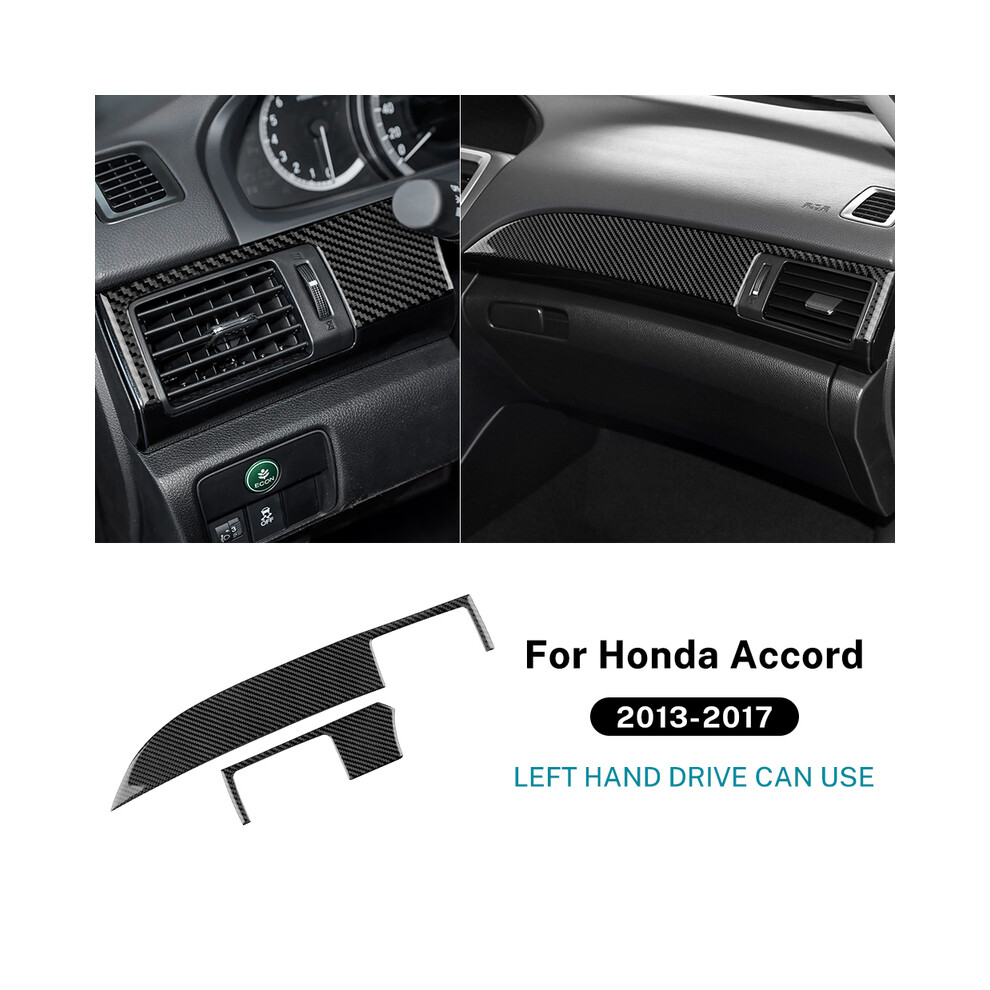 ( Carbon) For Honda Accord 2013 2014 2015 2016 2017 Real Soft Carbon Fiber Sticker Lhd Car Central Control Ac Outlet Interior Black 9160443717482