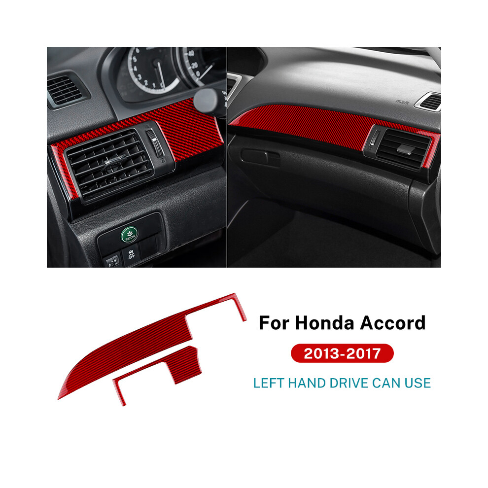 ( Carbon) For Honda Accord 2013 2014 2015 2016 2017 Real Soft Carbon Fiber Sticker Lhd Car Central Control Ac Outlet Interior Red 9160443717499