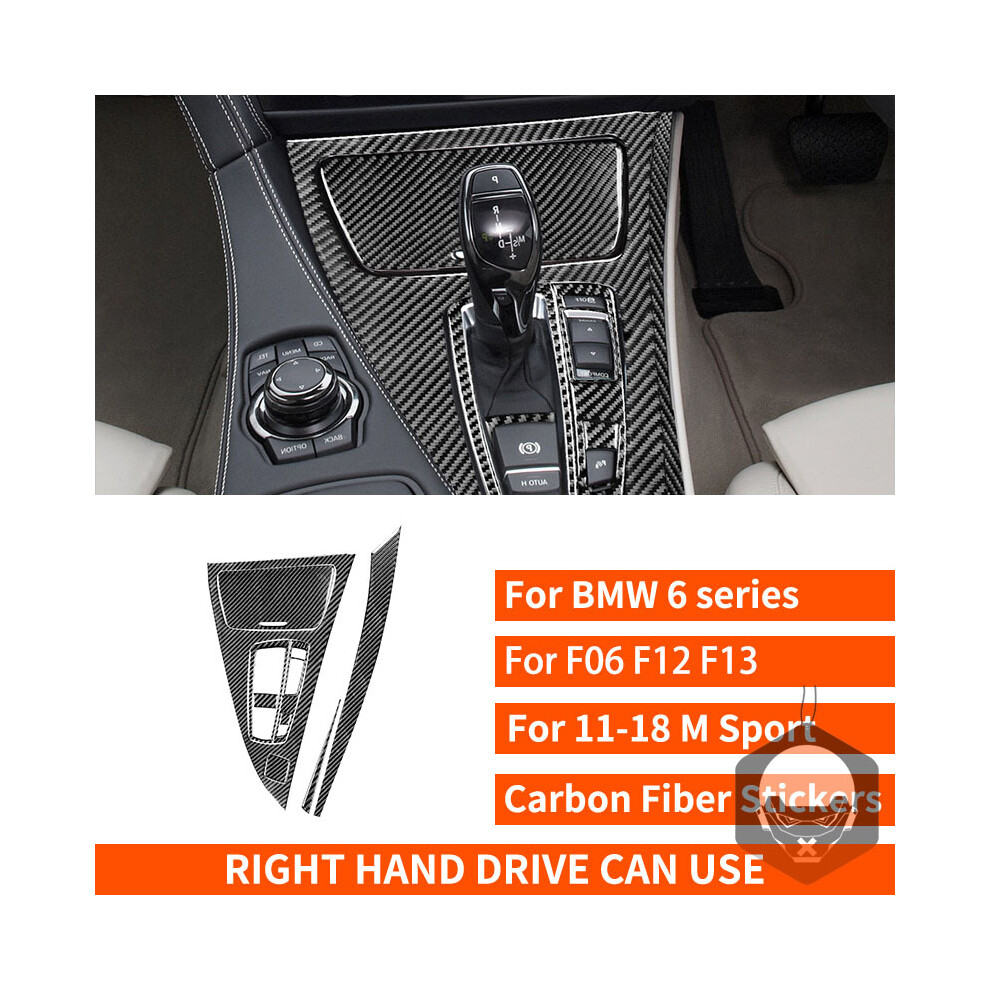 (A10 RHD) For BMW 6 Series F12 F13 F06 2011-2018 Carbon Fiber Stickers Gear Shift Knob Panel Cover Set Car Interior Styling Accessories-image-OPC-PGD6YJF-NEW
