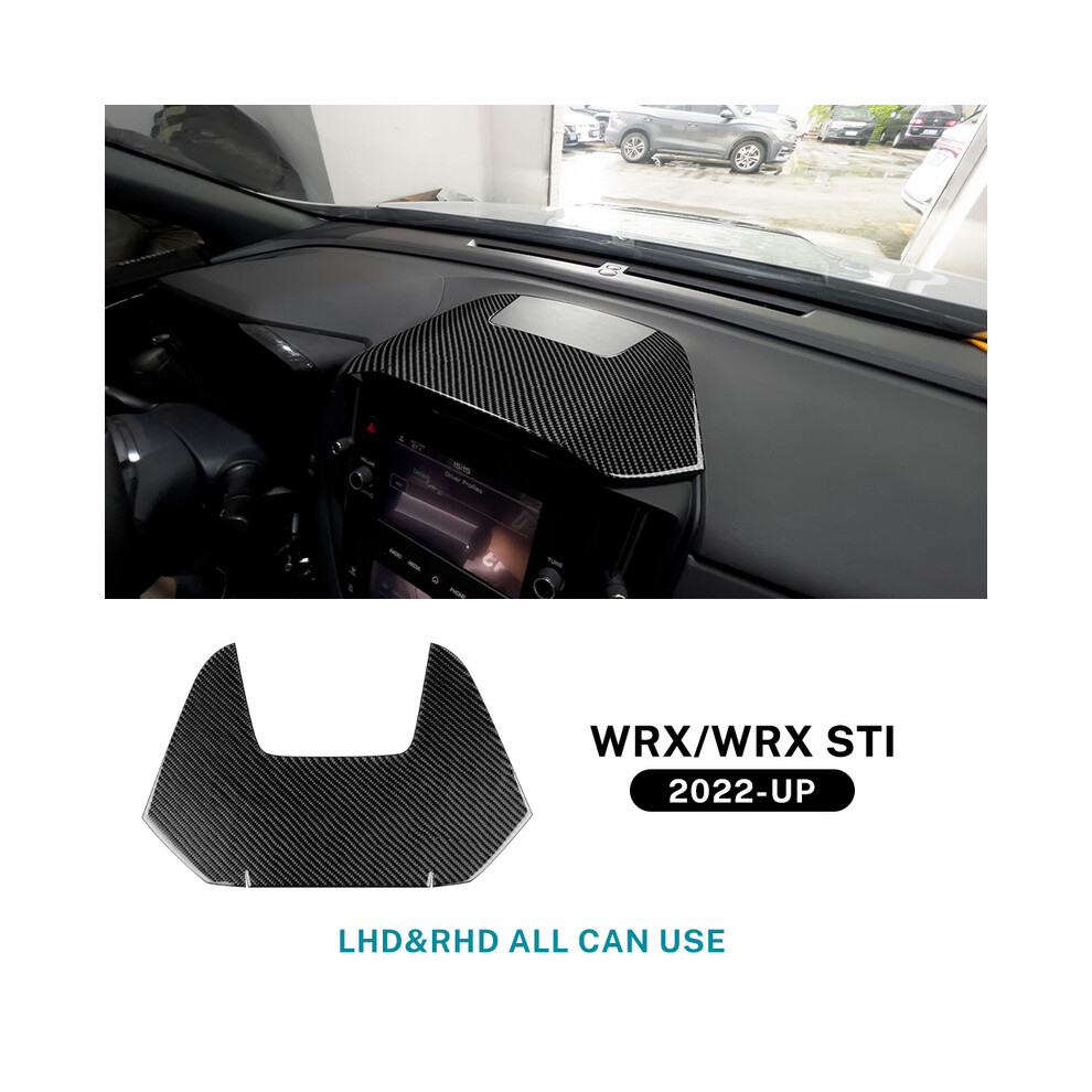 (Black) Car Center Console Middle Sticker For Subaru Wrx/Wrx Sti 2022 2023 Real Soft Carbon Fiber Sticker Lhd Rhd Interior Black 9160443720567