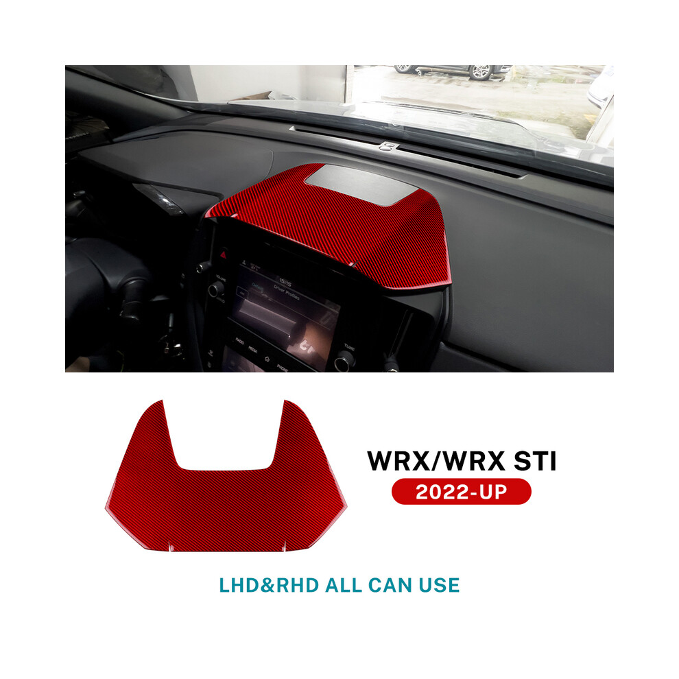 (Red) Car Center Console Middle Sticker For Subaru Wrx/Wrx Sti 2022 2023 Real Soft Carbon Fiber Sticker Lhd Rhd Interior Red 9160443720550
