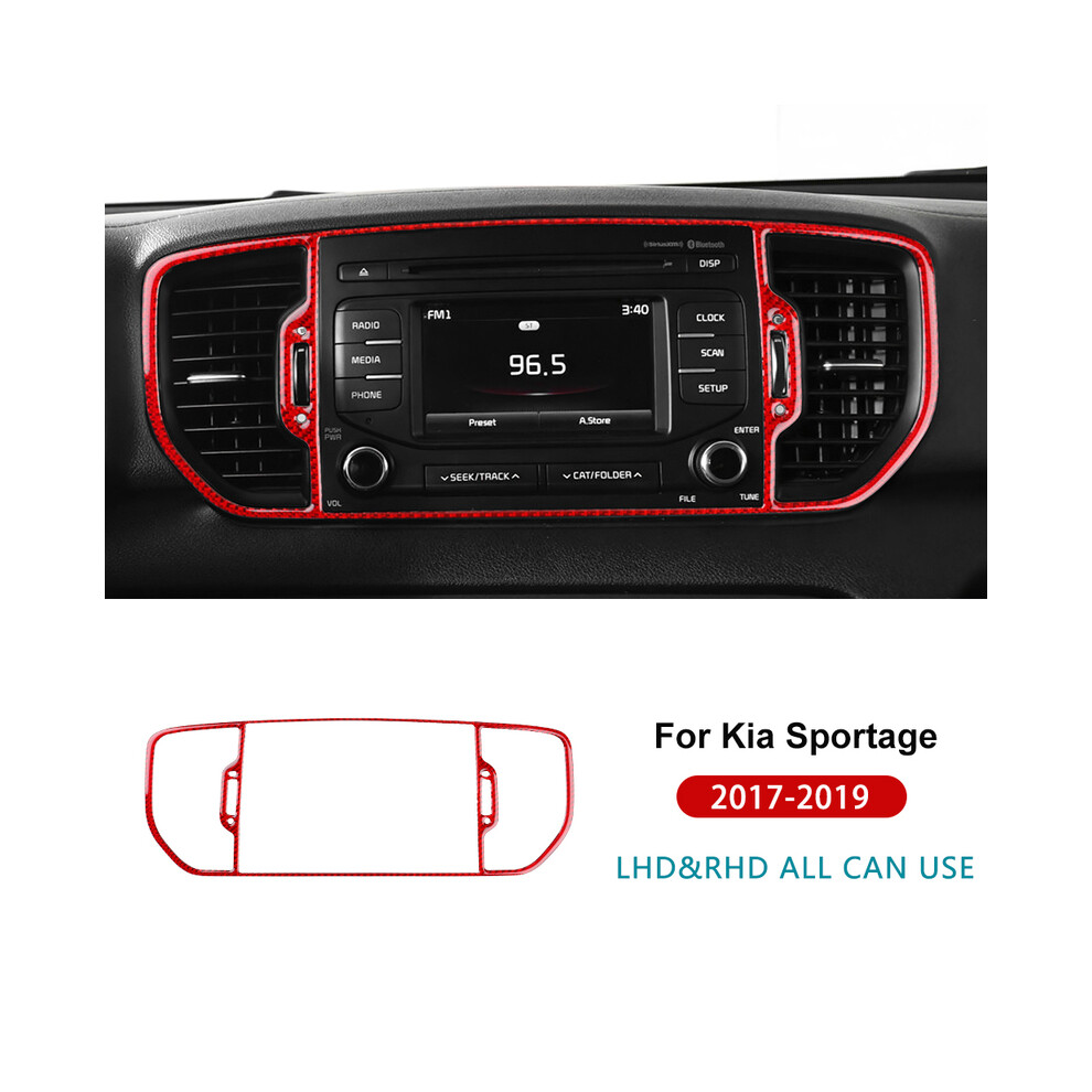 ( Carbon) Real Soft Carbon Fiber Sticker For Kia Sportage 2017 2018 2019 Lhd Rhd Car Central Center Ac Outlet Interior Trim Accessories Red 9160443720543