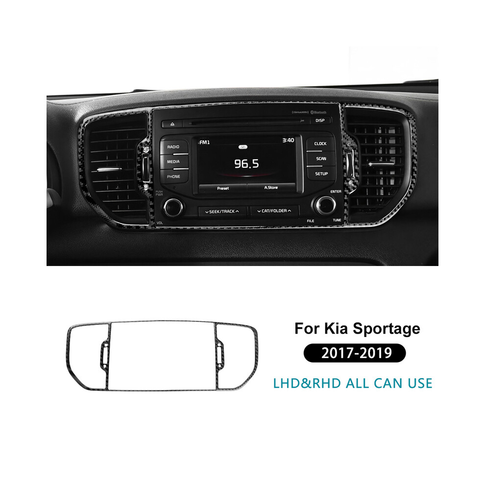 ( Carbon) Real Soft Carbon Fiber Sticker For Kia Sportage 2017 2018 2019 Lhd Rhd Car Central Center Ac Outlet Interior Trim Accessories Black 9160443720536