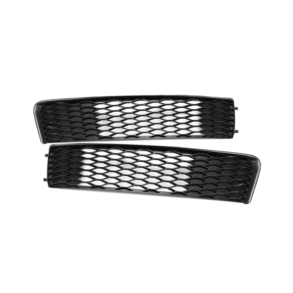 () Car Pair Front Bumper Upper Fog Lamp Grille Honeycomb For- Q7 S-Line 2010-2015 Black/Light 9160443689932