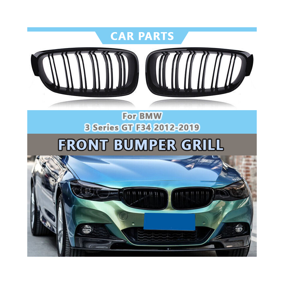 Car Styling Front Kidney Grille Dual Slat Grille For Bmw 3 Series Gt 3Gt F34 2012-2019 320I 328I 335I Xdrive High Abs 9160443690440