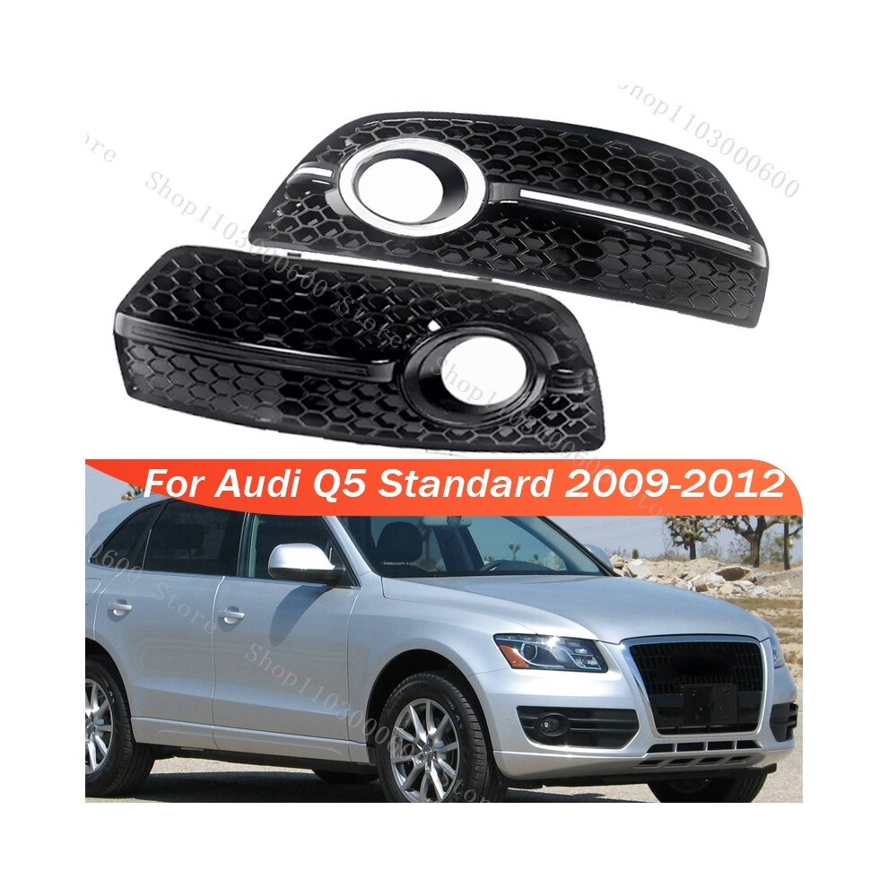 (Right Chrome ) For Audi Q5 Standard 2009 2010 2011 2012 Fog Cover Grille Front Bumper Bezel Grill Car Accessories 8R0807681e Silver/Light 9160443691027