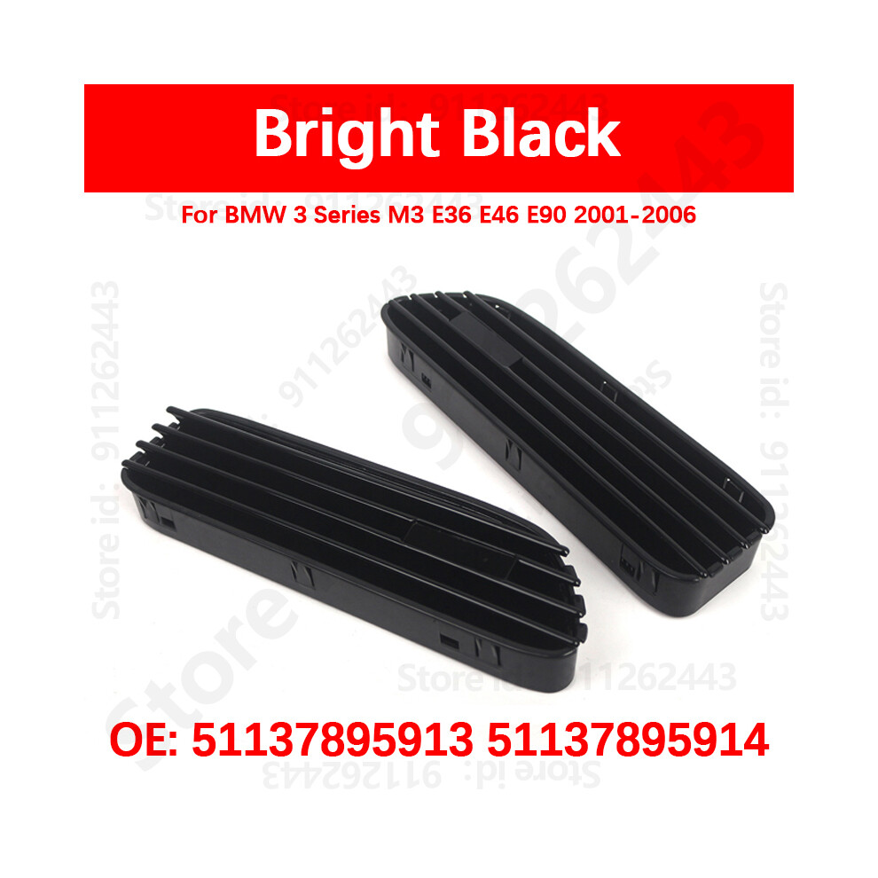 (Bright ) For Bmw 3 Series M3 E36 E46 E90 2001-2006 Car Front Side Fender Vent Grill Grille Replacement 51137895913 51137895914 Black 9160443691201