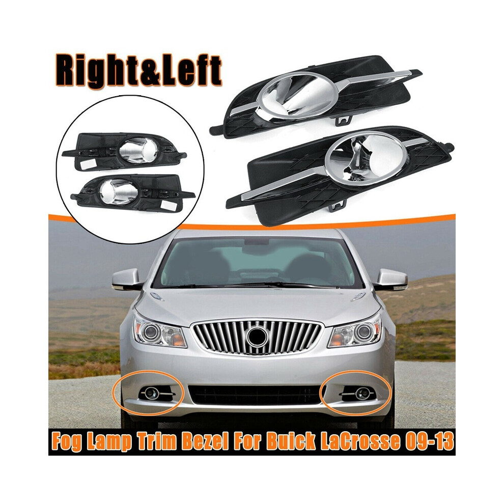 () 1 Pair Front Bumper Fog Lamp Frame Trim Bezel For Buick Lacrosse 2009-2013 20859107 20859108 Black/Light 9160443688409
