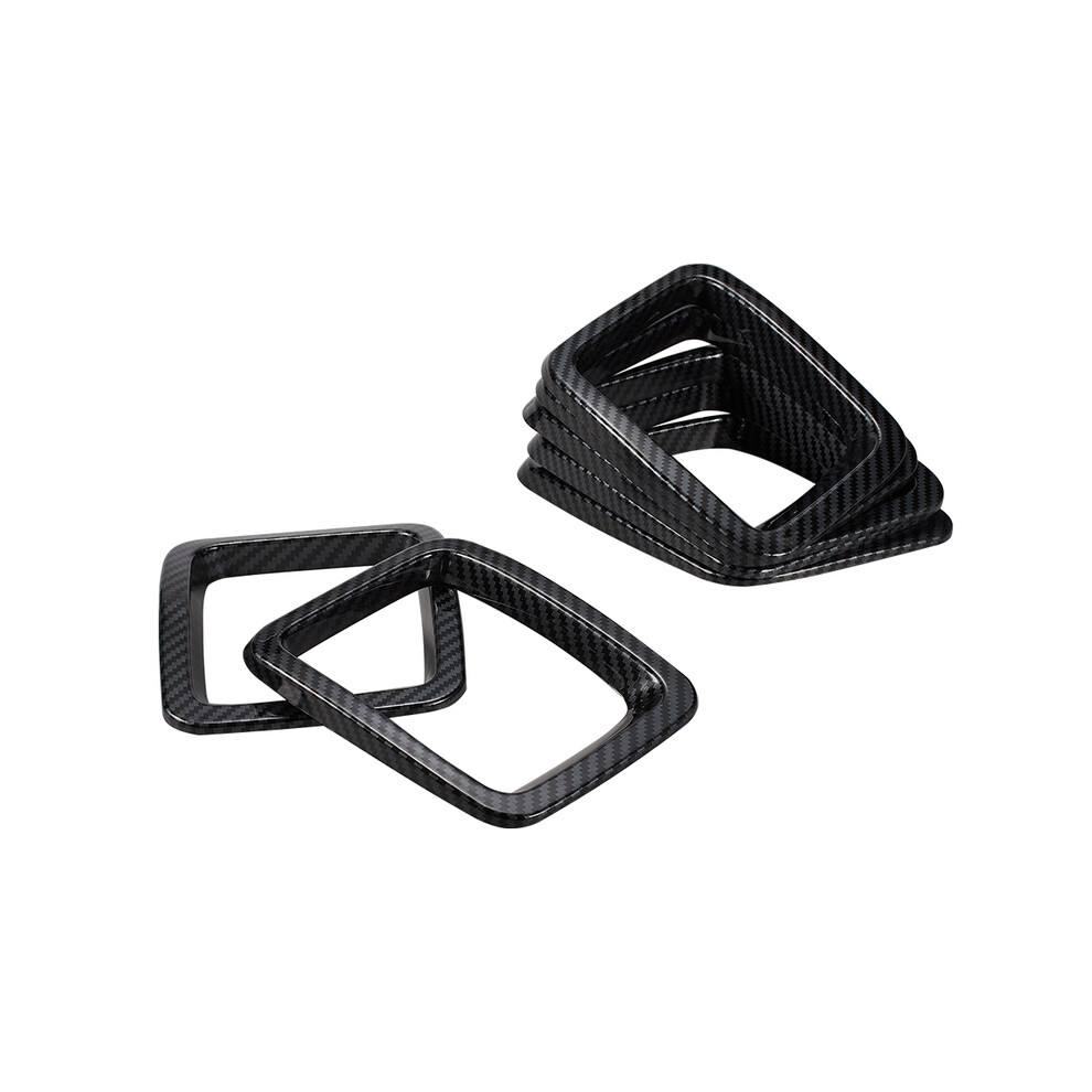 (Carbon Fiber ) Front Grill Insert Grille Cover For Jeep Compass 2017-2020 Carbon Fiber Front Grille Mesh Inserts Cover Frame Black 9160443688287
