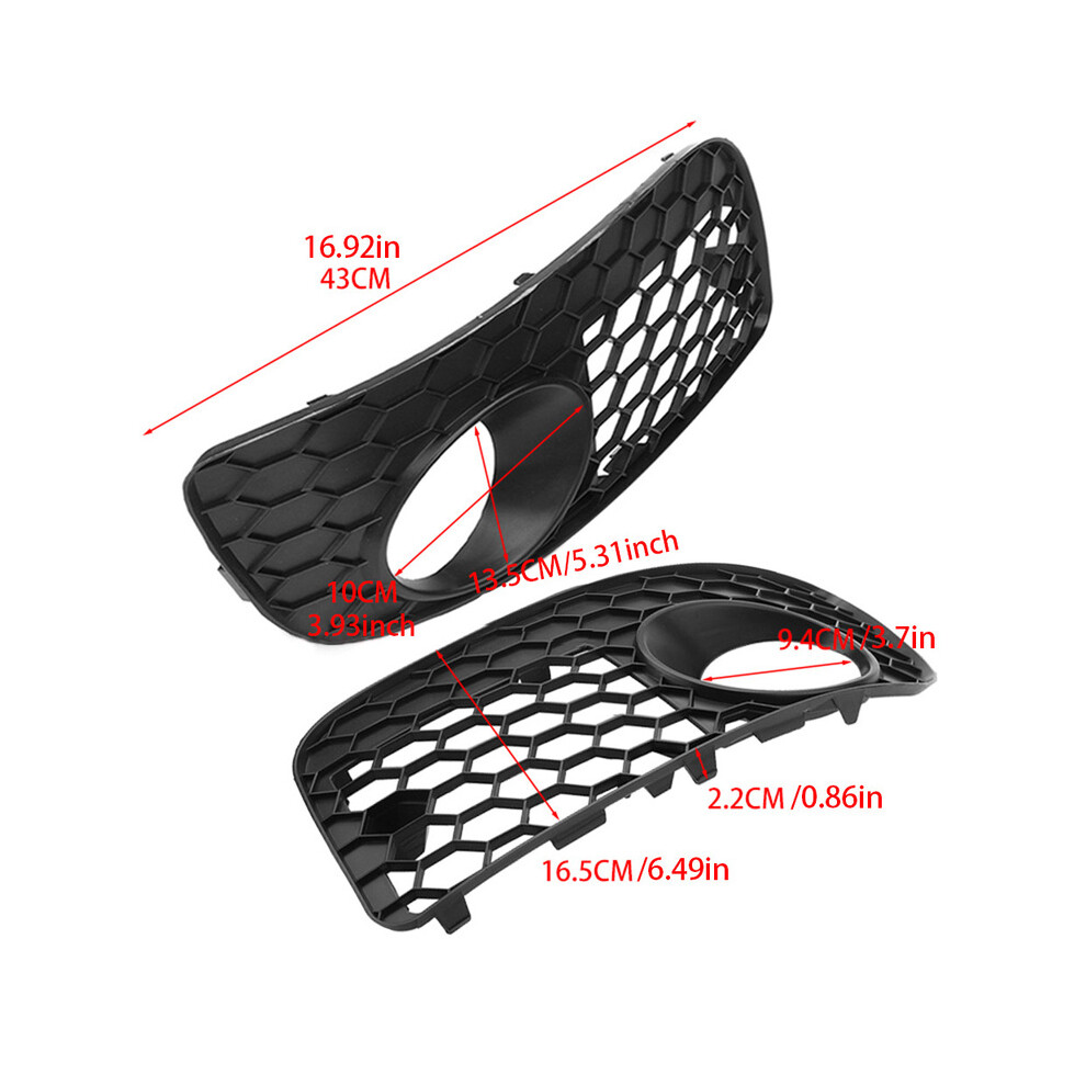(Deep ) 2Pcs Car Front Bumper Fog Grille Honeycomb Hex Mesh Fog Lamp Open Vent Cover For Volkswagen Jetta Mk5 Gti Gli Green/Light 9160443688966