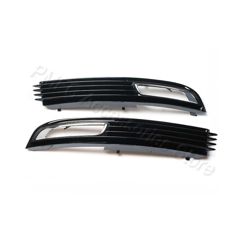 (Grille-1Pair) Pmfc Fog Grille Front Bumper Fog Frame Grille Lower Grille For Audi A8 D3 2008 2009 2010 4E0807681an 4E0807682an Light 9160443692161