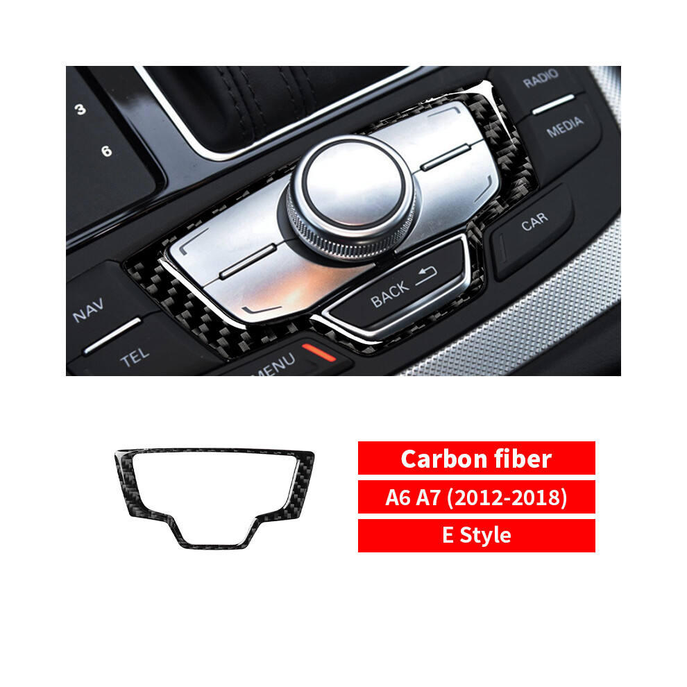 (E) Car Center Console Knob Carbon Fiber Stickers For Audi A6 A7 2012-2018 Automotive Interior Stickers 9160443704529