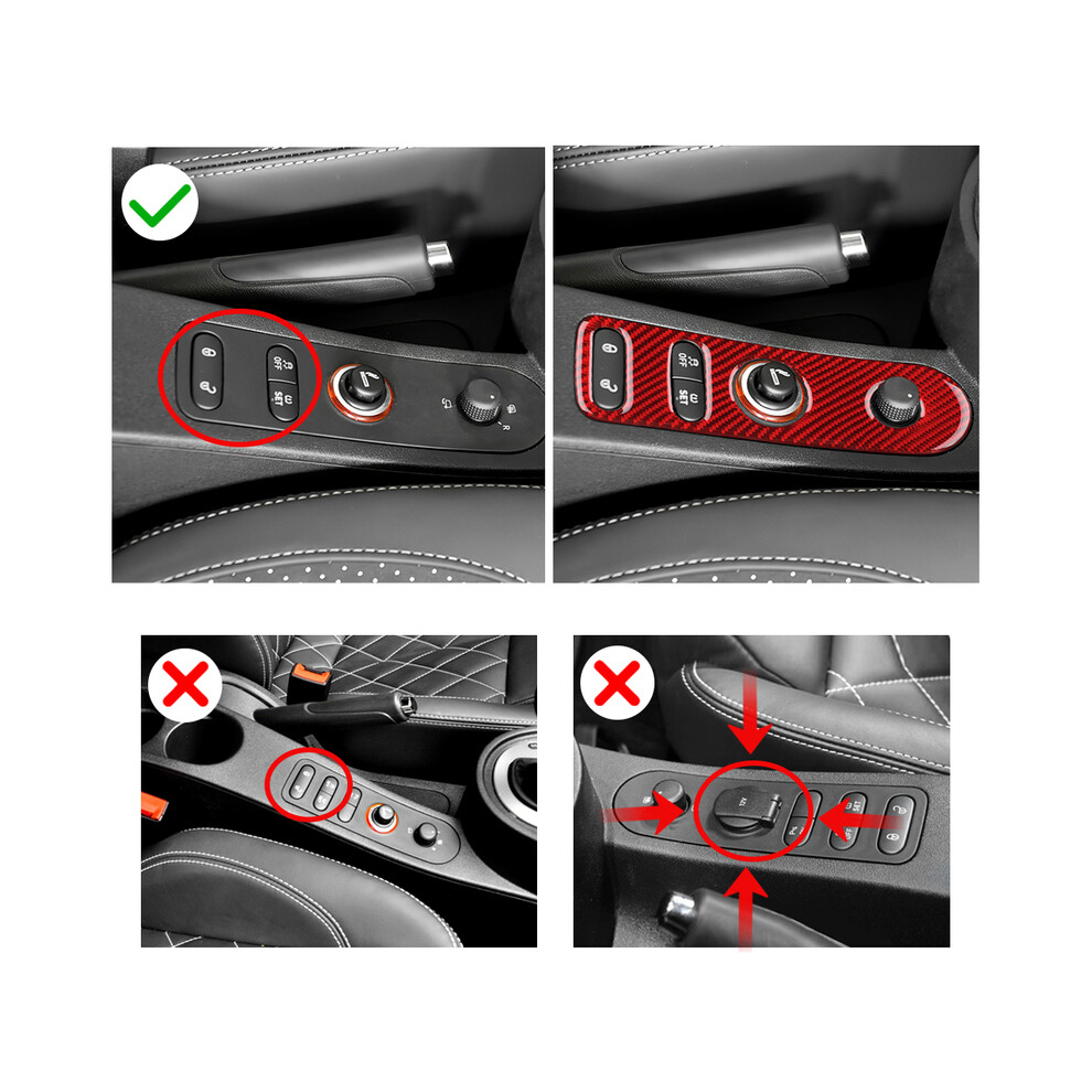 (Type A Carbon) Real Soft Carbon Fiber Sticker For Seat Leon Mk2 Altea 2005 2006 2007 2008 2009 2010 2011 2012 Lhd Rhd Car Door Lock Red 9160443699245