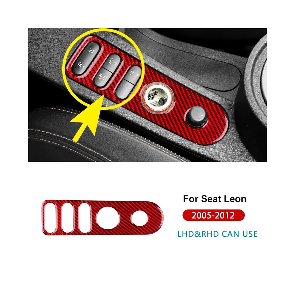 (Type B Carbon) Real Soft Carbon Fiber Sticker For Seat Leon Mk2 Altea 2005 2006 2007 2008 2009 2010 2011 2012 Lhd Rhd Car Door Lock Red 9160443696947