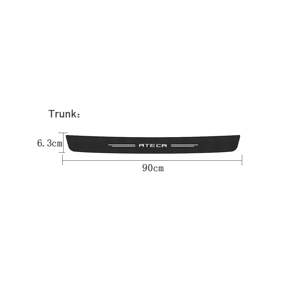 (1Pc Trunk) Carbon Fiber Car Door Pedal Strips For Seat Ateca Logo Auto Door Threshold Sill Protective Rear Trunk Bumper Guard 9160443705335