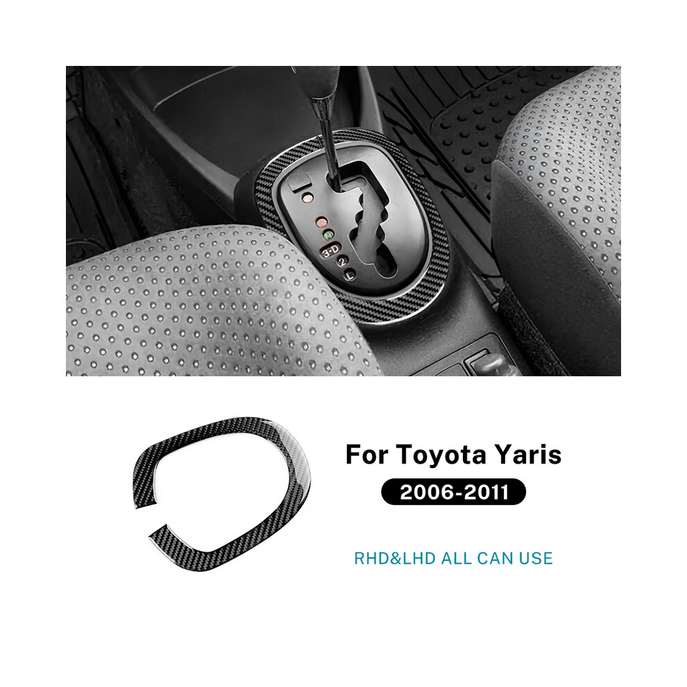 (For Lhd Outer) Real Soft Carbon Fiber Sticker For Toyota Yaris 2006 2007 2008 2009 2010 2011 Lhd Rhd Car Gear Shift Panel Interior Black 9160443708497
