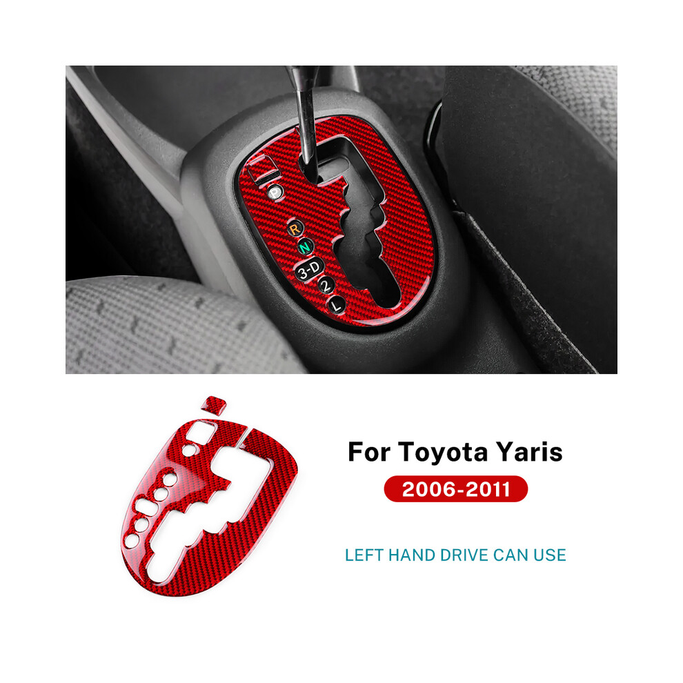 (For Lhd Inner) Real Soft Carbon Fiber Sticker For Toyota Yaris 2006 2007 2008 2009 2010 2011 Lhd Rhd Car Gear Shift Panel Interior Red 9160443705922