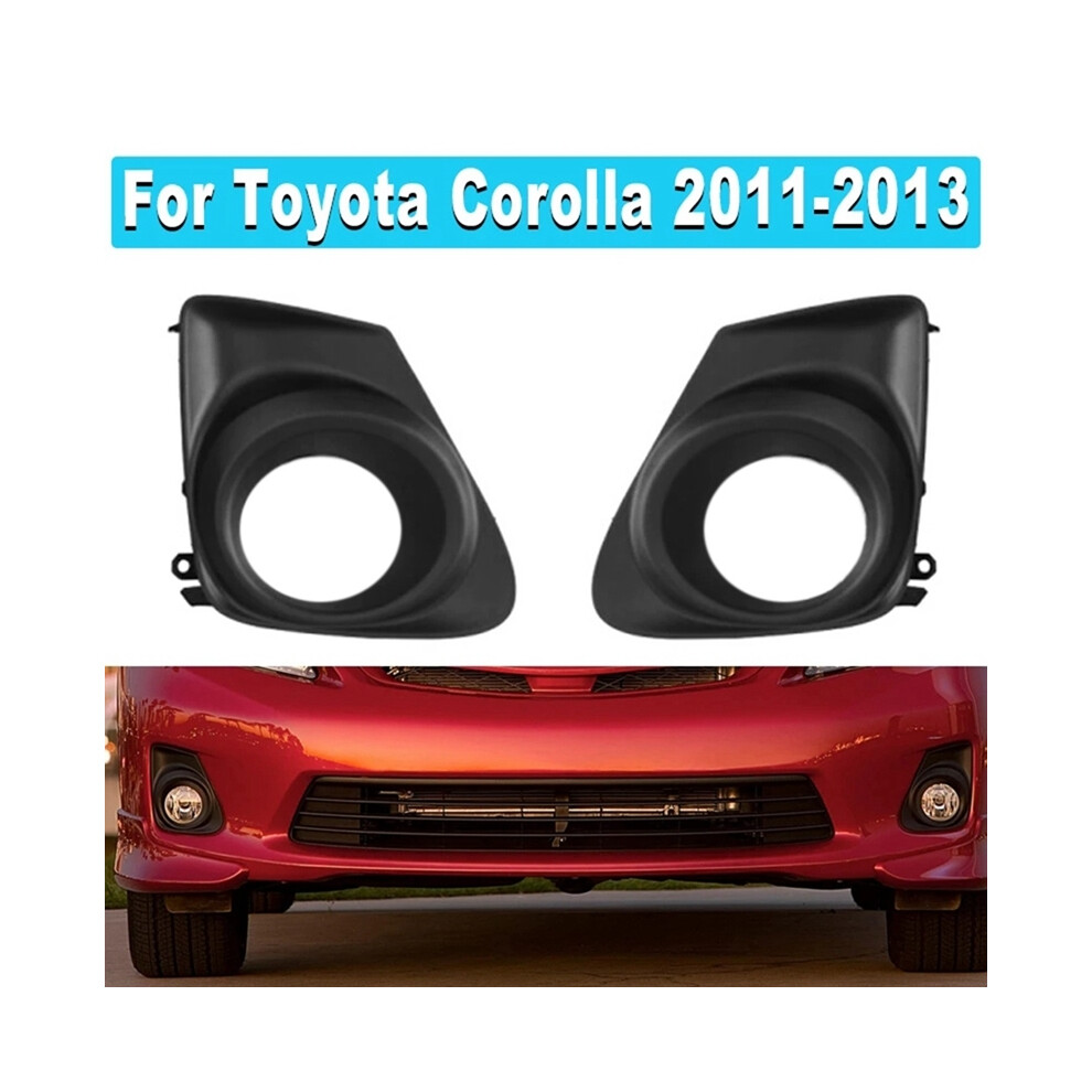 () Fog Trim Set For 2011-2013 Toyota Corolla Left & Right Plastic 2Pc Black/Light 9160443687402