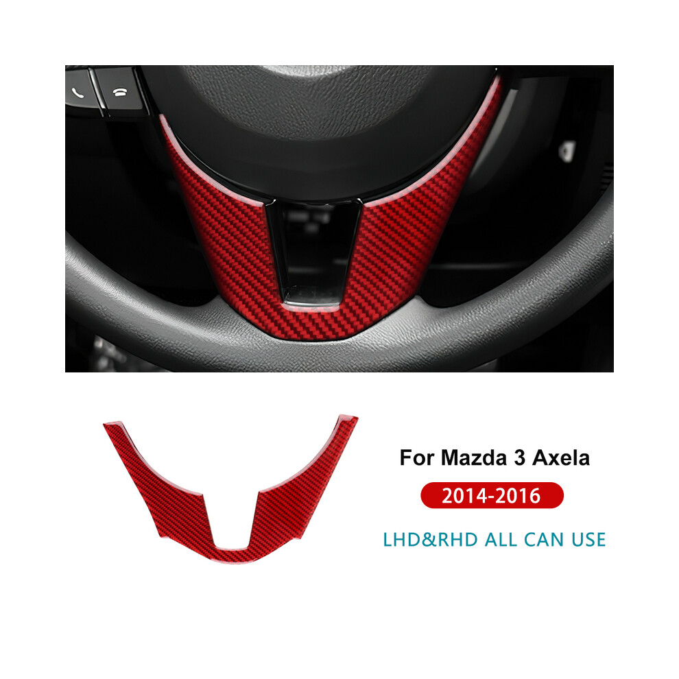( Carbon) Real Soft Carbon Fiber Sticker For Mazda 3 Axela 2014 2015 2016 Lhd Rhd Car Steering Wheel Bottom Trim Interior Accessories Red 9160443705533