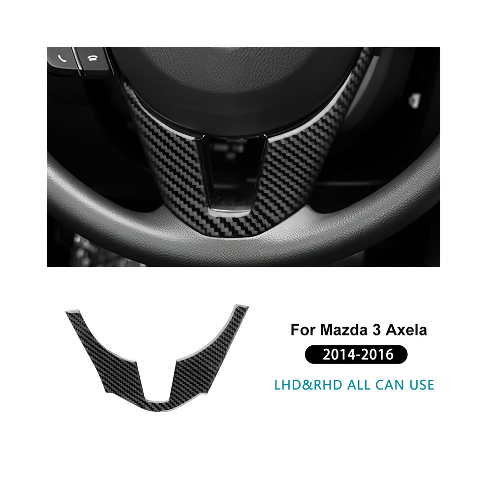 ( Carbon) Real Soft Carbon Fiber Sticker For Mazda 3 Axela 2014 2015 2016 Lhd Rhd Car Steering Wheel Bottom Trim Interior Accessories Black 9160443705564