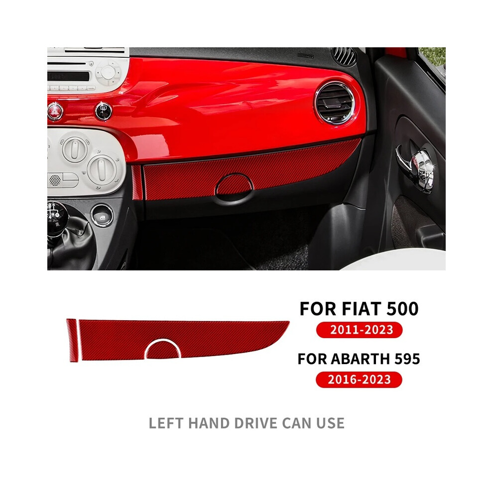 (Lhd Co-Pilot ) Real Soft Carbon Fiber For Fiat 500 Abarth 595 2016-2018 2019 2020 2021 2022 2023 Abarth 695 2017-2023 Car Main Driver Red 9160443718687